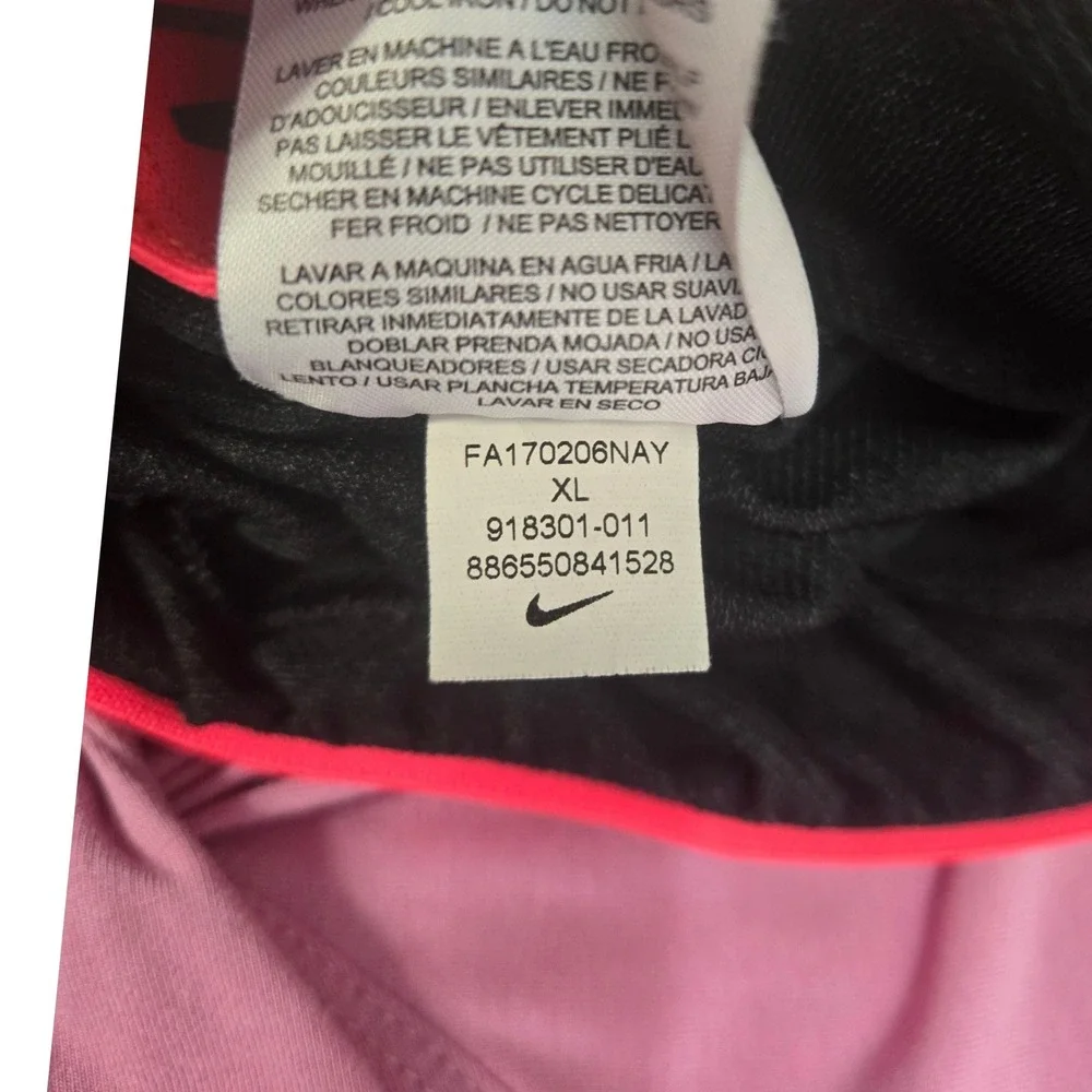 Nike‎ Dri-Fit Shorts Womens XL Dark Gray Pink Waistband Athletic Stretch Flaw